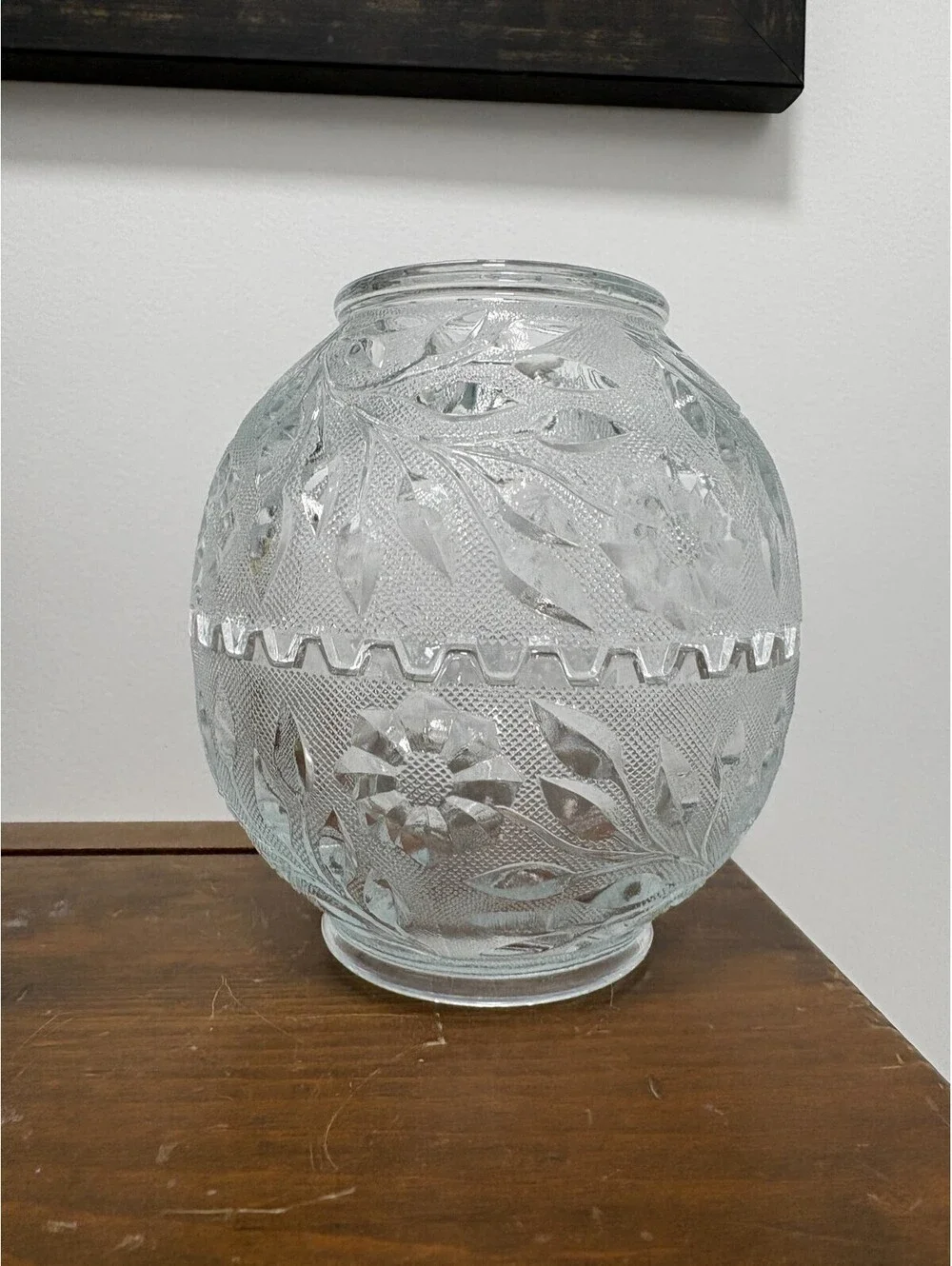 Vintage Westmoreland Clear Fireball Fairy Lamp Wildflower GLOWS UV Reactive